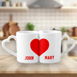 Cute Custom Lovers Names Matching Coffee Mug Set<br><div class="desc">Cute Custom Lovers Names Matching Lovers' Mug Set</div>