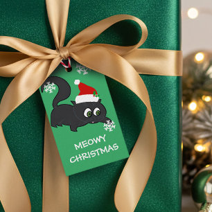 Cute Custom Meowy Christmas Cat Gift Tags