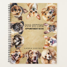 Cute Custom Modern Dog Sitting Appointment Book