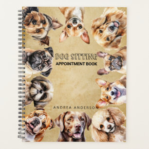 Cute Custom Modern Dog Sitting Appointment Book Planner