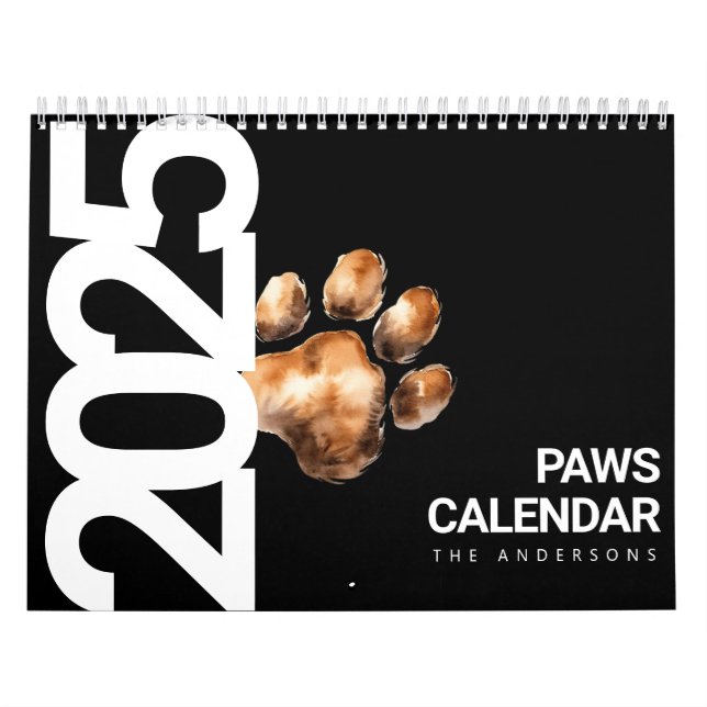 Cute Custom Modern Pet Lovers 2025 Calendrier (Protection)