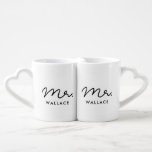 Cute custom Mr and Mr gay couple Coffee Mug Set<br><div class="desc">Mr and Mr couple coffee mug,  customizable with your own name and your favourite colours.</div>