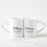 Cute custom Mr and Mrs Coffee Mug Set<br><div class="desc">Mr and Mrs couple coffee mug,  customizable with your own name and your favourite colours.</div>