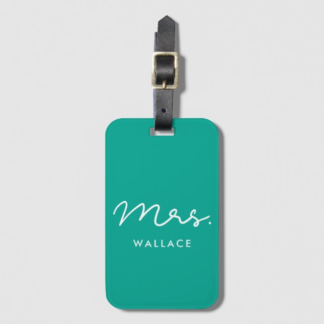 Cute custom Mrs Luggage Tag (Front Vertical)