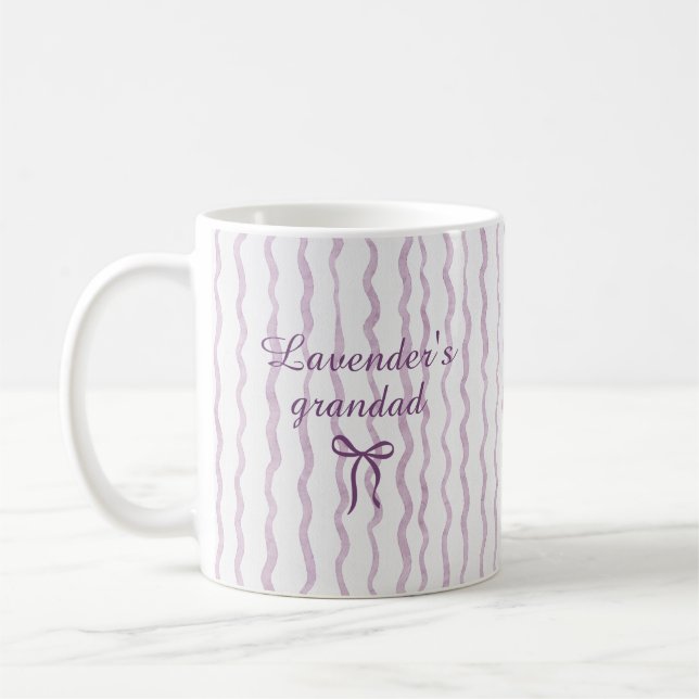 Cute Custom Name Bow Stripes Coffee Mug (Left)