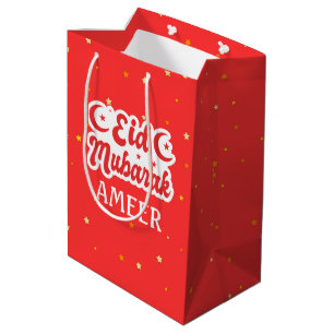 Cute Custom Name Eid Mubarak Happy Eid Gift Bag