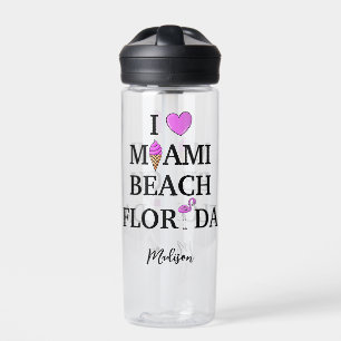 Cute custom name Miami Beach Water Bottle