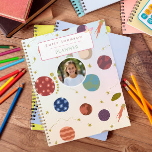 Cute Custom Name & Photo Kids Astronomy Planner
