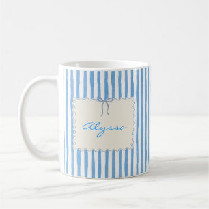 Cute Custom Name Stripes Coffee Mug