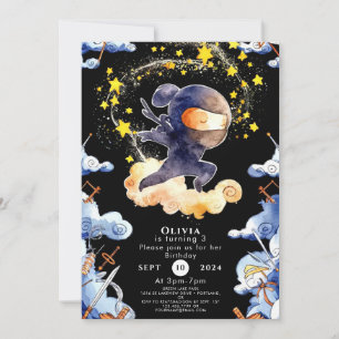 Cute Custom Ninja Birthday Invitation