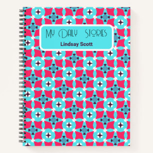 Cute Custom Pattern Pink Journal Spiral Notebook