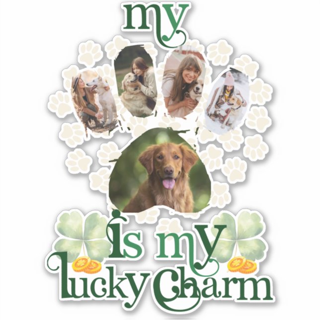 Cute Custom Paw Photos Dog St Patrick's Day (Front)
