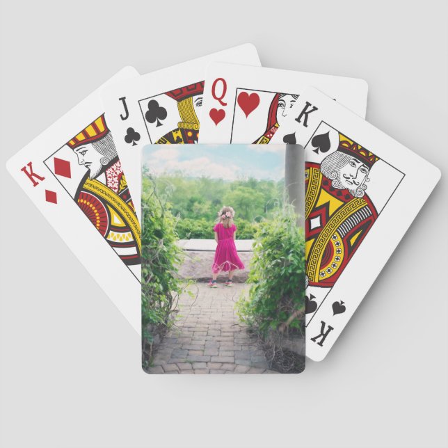 Cute Custom Personalized Child Photo Template Playing Cards (Back)