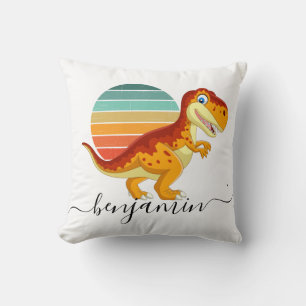 Cute Custom Personalized dinosaur baby shower Thro Throw Pillow