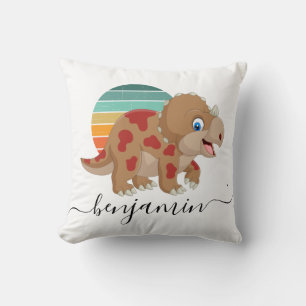 Cute Custom Personalized dinosaur baby shower Thro Throw Pillow