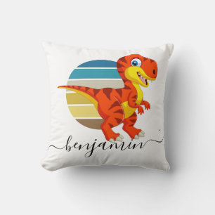 Cute Custom Personalized dinosaur baby shower Throw Pillow