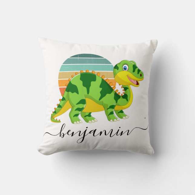 Cute Custom Personalized dinosaur baby shower  Throw Pillow (Front)