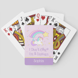 Cute Custom Personalized Magical Rainbow Unicorn Playing Cards