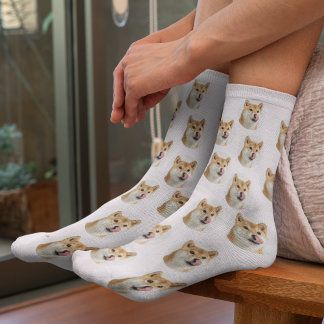 Cute Custom Pet Photo Socks
