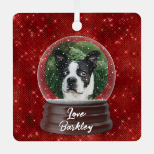Cute Custom Pet Snow Globe Metal Ornament
