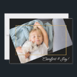 Cute Custom Photo Comfort and Joy Christmas Holiday Card<br><div class="desc">Send holiday cards that your friends and family will want to keep and admire for years to come with this custom photo Christmas card. It features a photo template that you personalize with your own chosen photo. The photo template is offset on an angle to add interest and uniqueness to...</div>