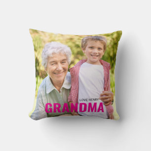 Cute Custom Photo Keepsake GRANDMA Gift  Throw Pillow