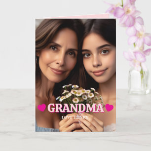 Cute Custom Photo Keepsake Grandma Grandpa Gift  Card