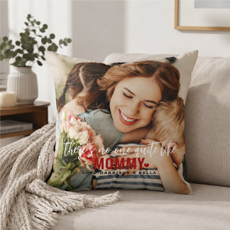 Cute Custom Photo Keepsake MOMMY Gift Throw Pillow