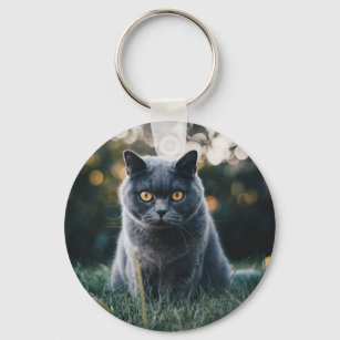 Cute Custom Photo Pet Cat Keychain