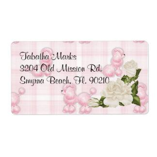 Cute Custom Pink Poodles Address Labels