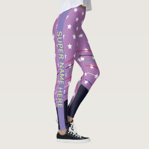 Cute Custom Purple Super Hero Juneteenth 4th July  Leggings