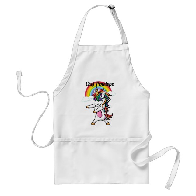 Cute Custom Rainbow Unicorn Standard Apron (Front)