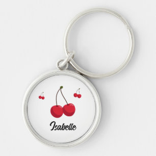 Cute Custom Red Cherry Keychain