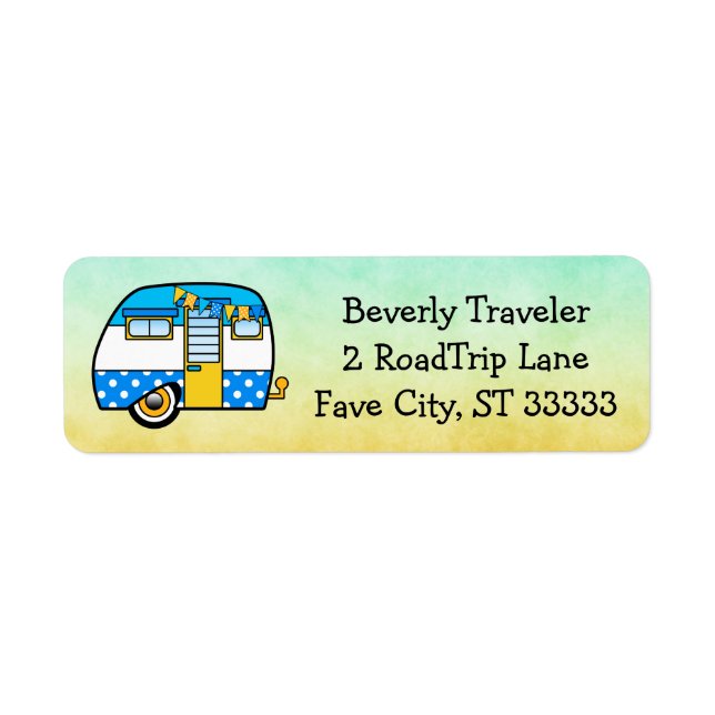 Cute Custom Road Trip Return Address Label (Front)