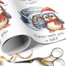 Cute Custom Santa Hat Penguin Snow Kids Christmas