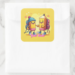 Cute & Custom School Gear Collection Square Sticker