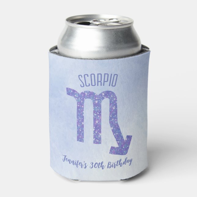 Cute Custom Scorpio Sign Personalized Can Cooler (Can Front)