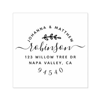 Cute Custom Script Couple's Names Return Address Self-inking Stamp