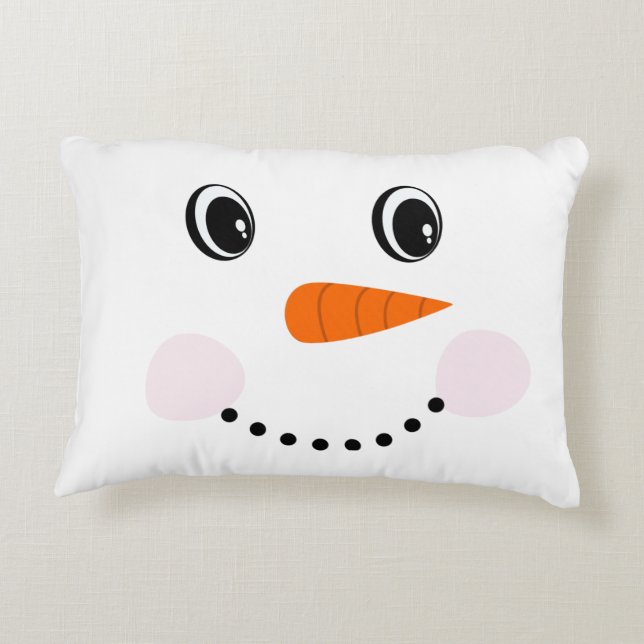 Cute Custom Snowman Accent Pillow (Back)