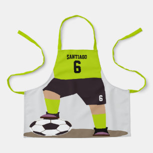 Cute Custom Soccer Player Your Name Number Colour Apron