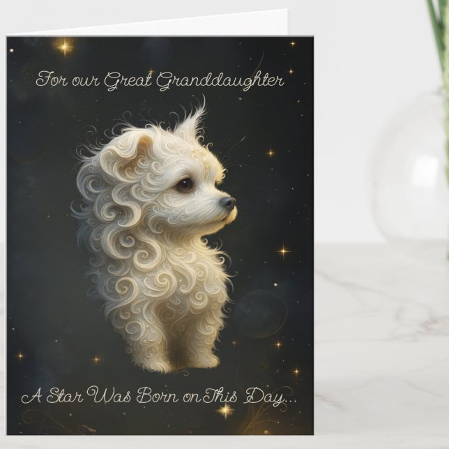 Cute Custom Star is Born Maltese Dog Birthday Card (Creator Uploaded)