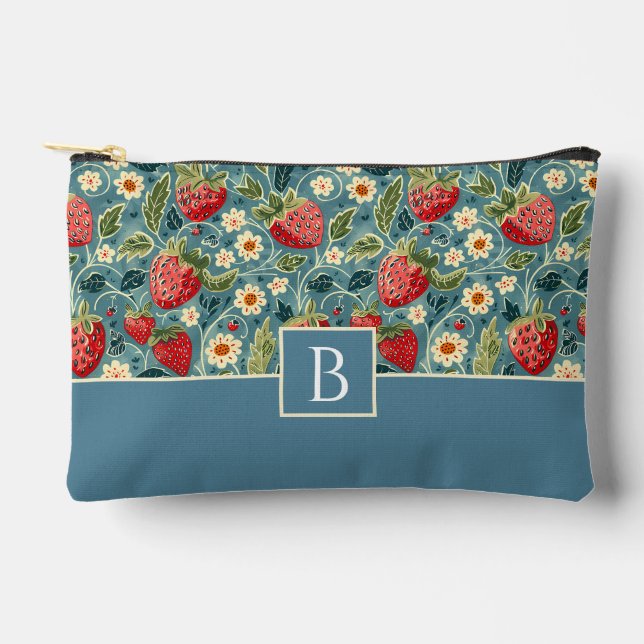 Cute Custom Strawberry  Pattern Accessory Pouch (Front)