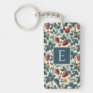 Cute Custom Strawberry Pattern Keychain
