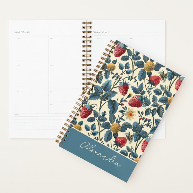 Cute Custom Strawberry  Pattern Planner (Display)