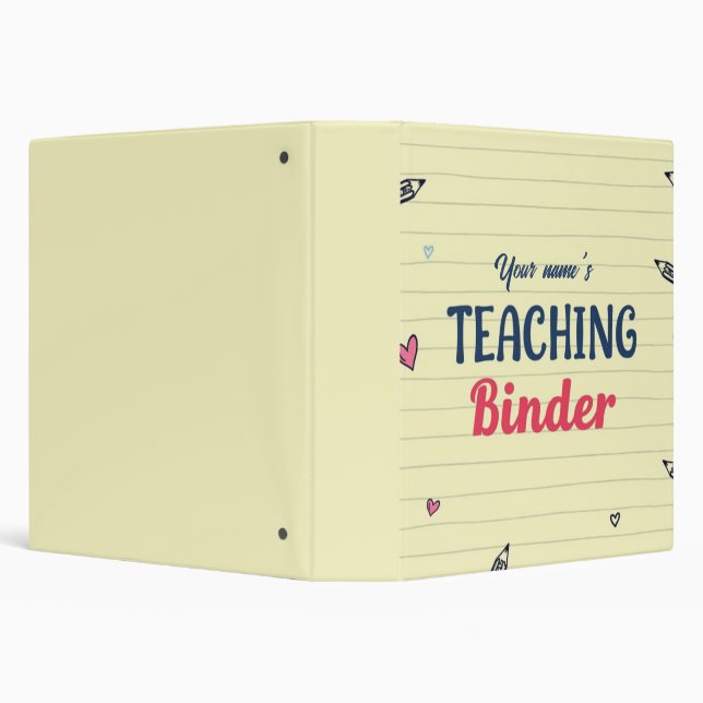 Cute Custom Teacher Binder Cover (Background)
