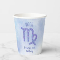 Cute Custom Virgo Purple Astrology Birthday Party