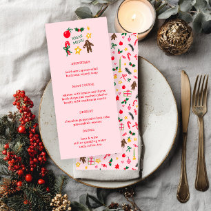 Cute CUSTOM XMAS Christmas Holiday Dinner Party Menu