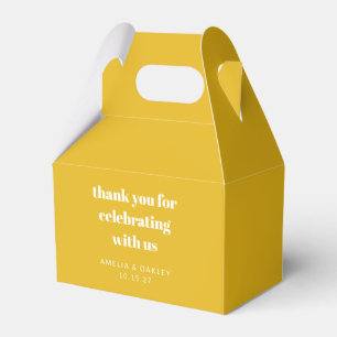 Cute Custom Yellow Couples Shower Thank You Favor Box