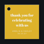 Cute Custom Yellow Couples Shower Thank You Favour Tags<br><div class="desc">Minimalist Modern Cute Custom Yellow Couples Bridal Shower Thank You Favour Tags</div>
