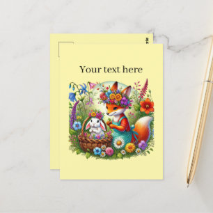 Cute customizable animal lovers postcard